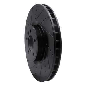 Land Rover Range Rover Brake Rotor (1) - Front Left - R1 Concepts - Drilled & Slotted - Black - `10-`17